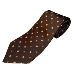 Bruno‎ Piattelli Men's Brown Checkered Neck Tie 100% Silk 58"x 4"